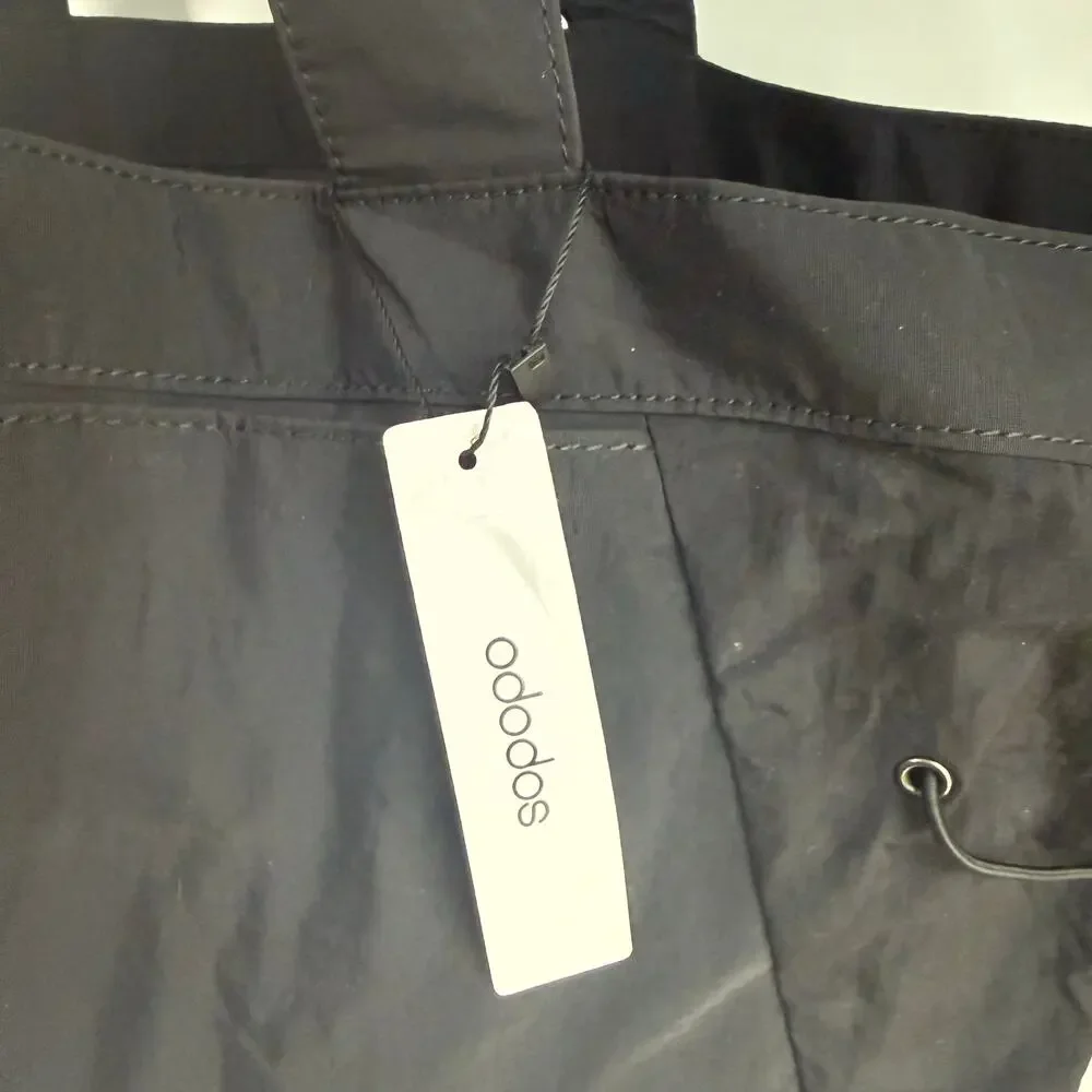 ODODOS 18L Side Cinch Tote Bag Black Lightweight Gym Travel Beach Shopper NWT